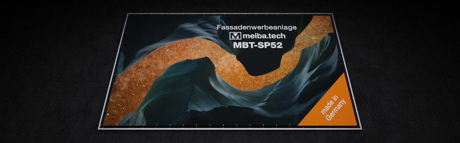 MBT-SP52: Modular advertising system for the attachment of facade advertising, mounting from the front below