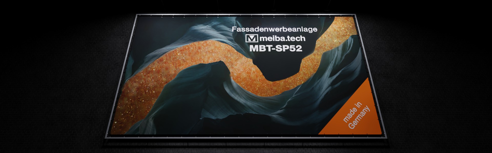 MBT-SP52: Modular advertising system for the attachment of facade advertising, lighted from the front below
