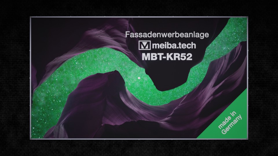 Werbeanlage MBT-KR52: Befestigungssystem für Fassenwerbung mit Werbebannern, Titelbild
